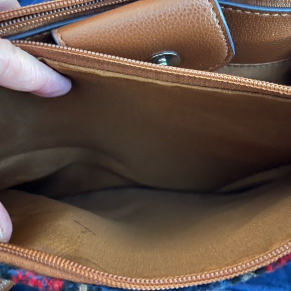 Time and Tru Harper Navy Plaid Satchel Bag Purse NEW - Picture 3 of 7